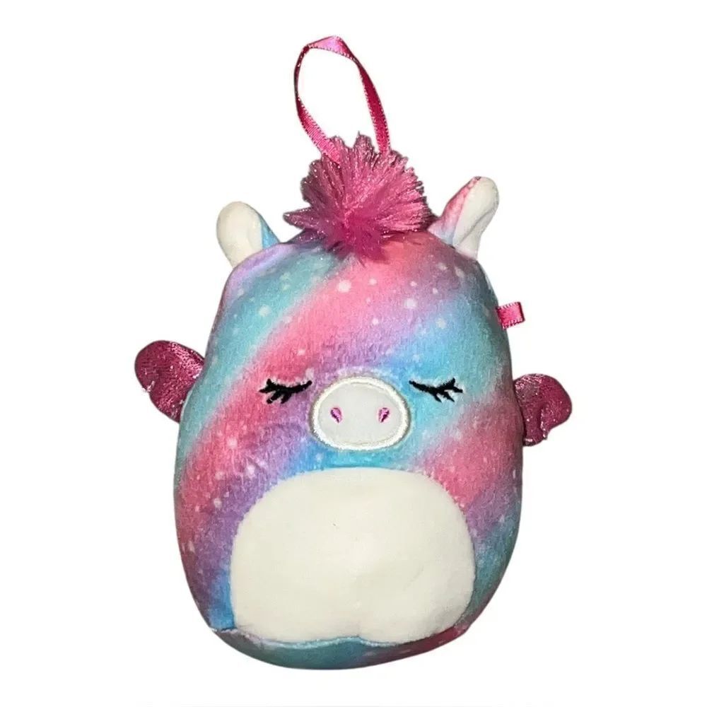 Squishmallow Faisah the Flying Pig 4" Stuffed Plush Ornament Blue Pink EUC